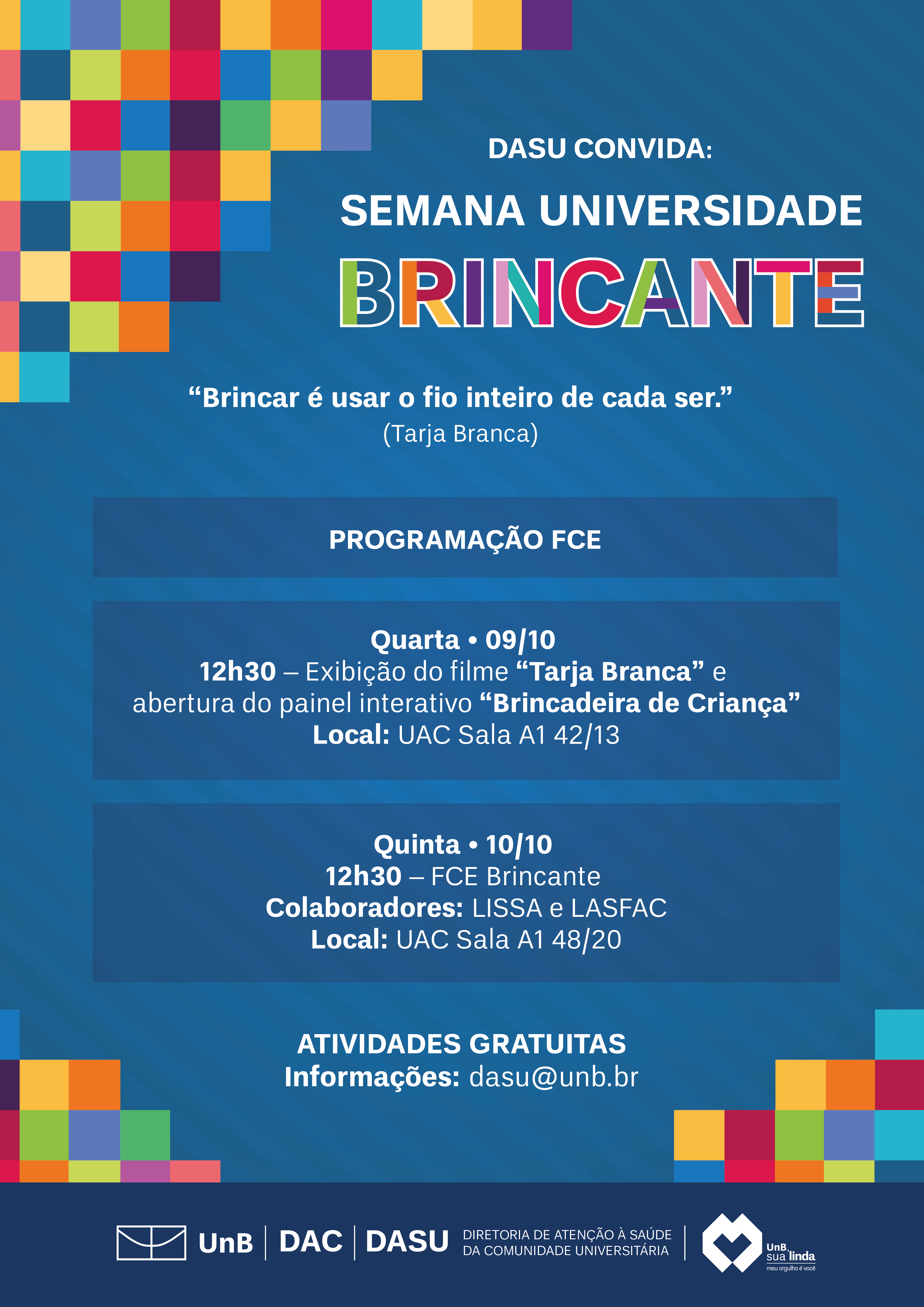 Cartaz Universidade Brincante 2019 FCE