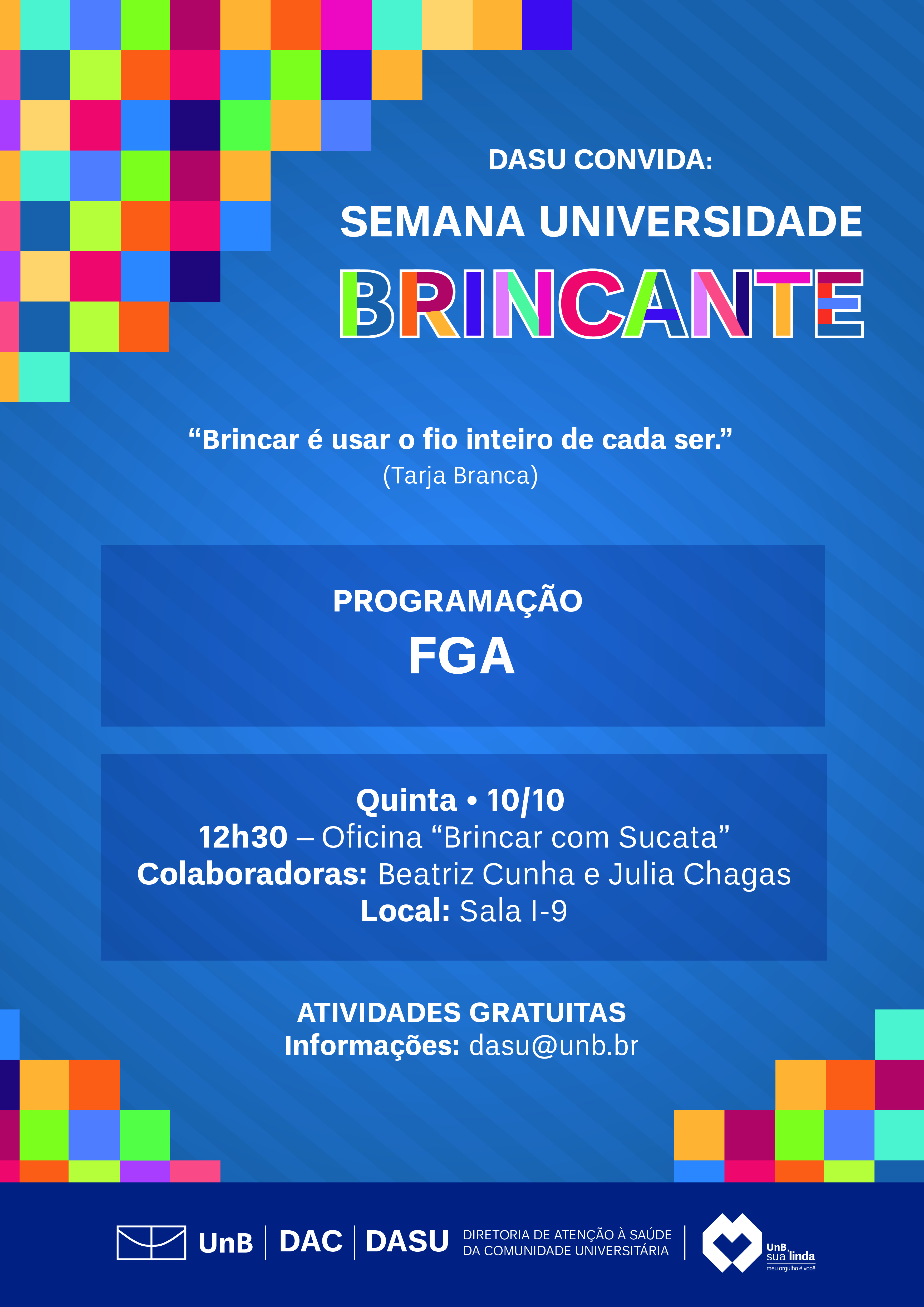 Cartaz Universidade Brincante 2019 FGA